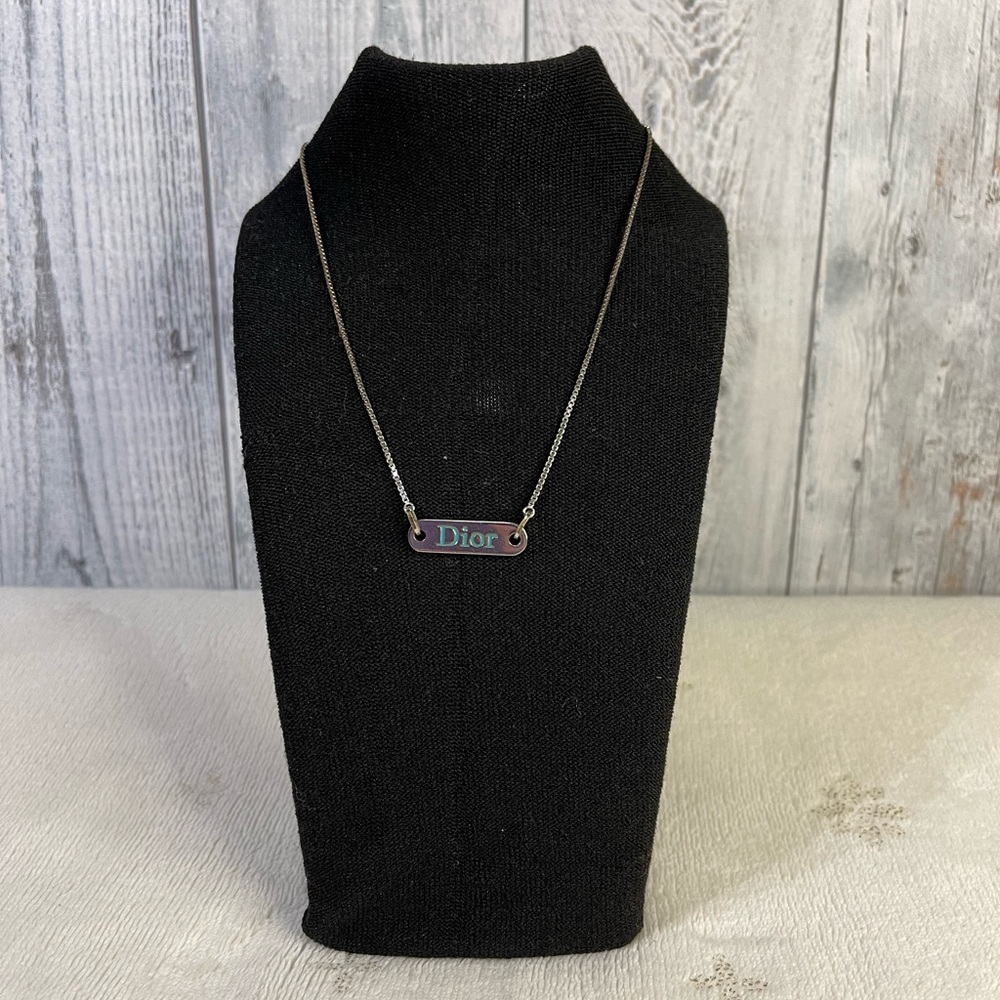 DIOR silver plated statement necklace